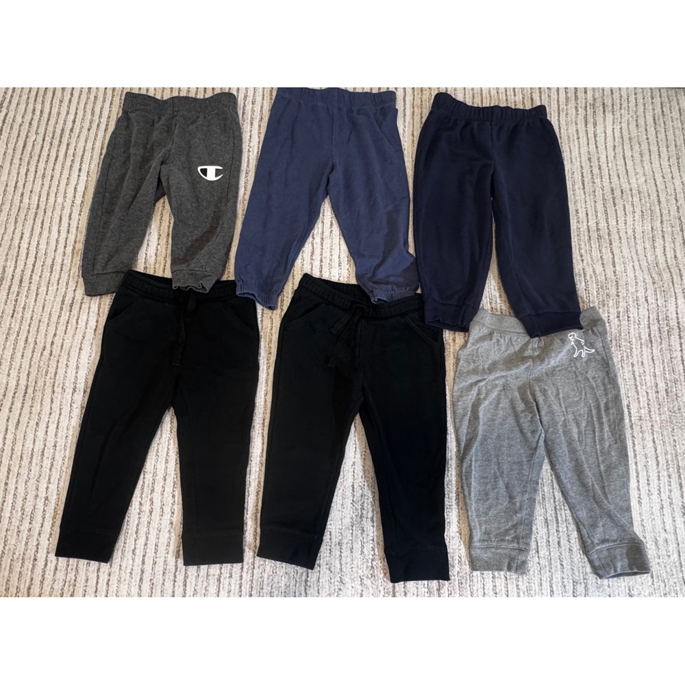 6pc Toddler Boy Pants Bundle 2T Champion Carter's Cat & Jack Garanimals Joggers
